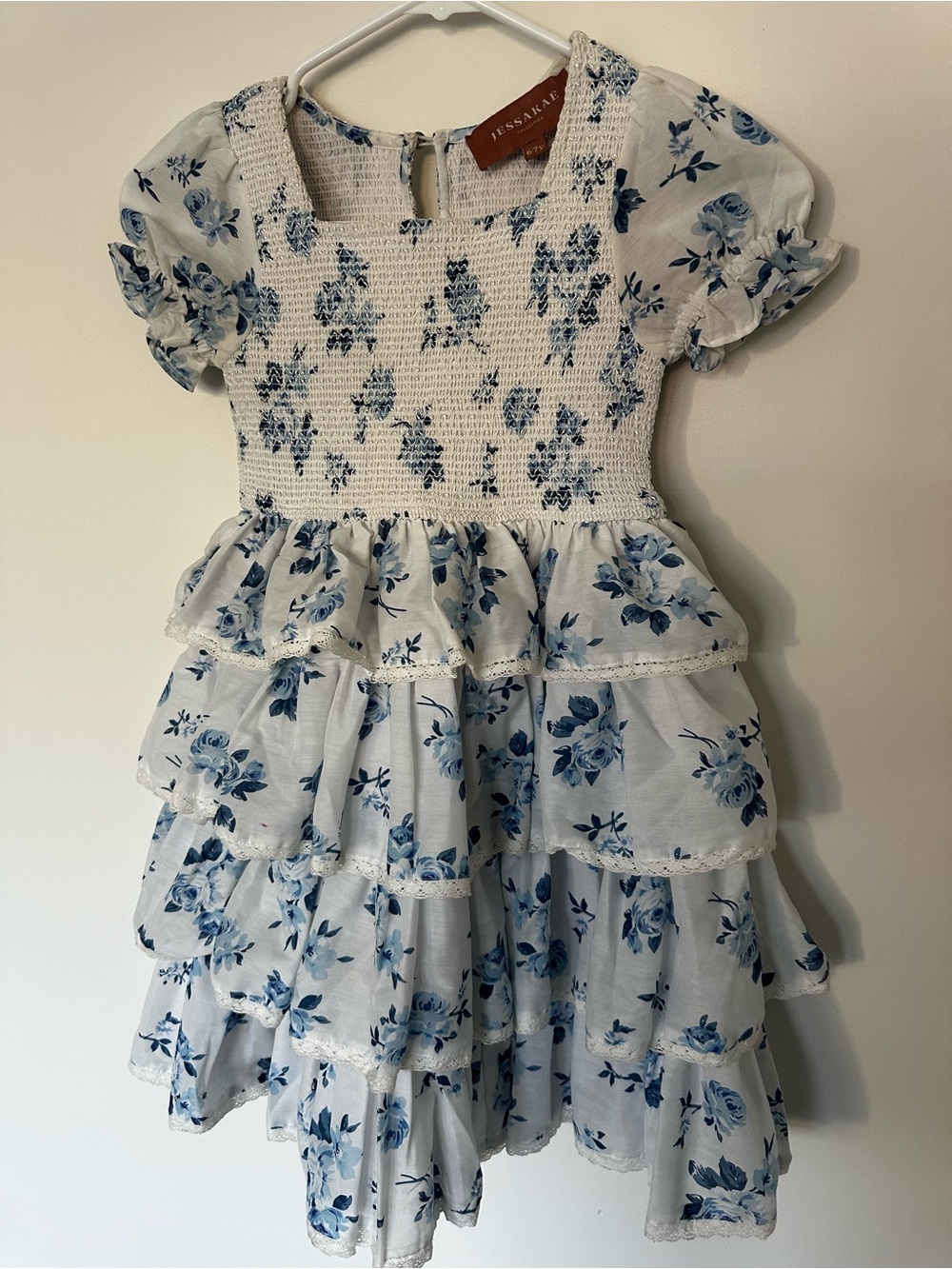 Jessakae blue white floral dress 6/7